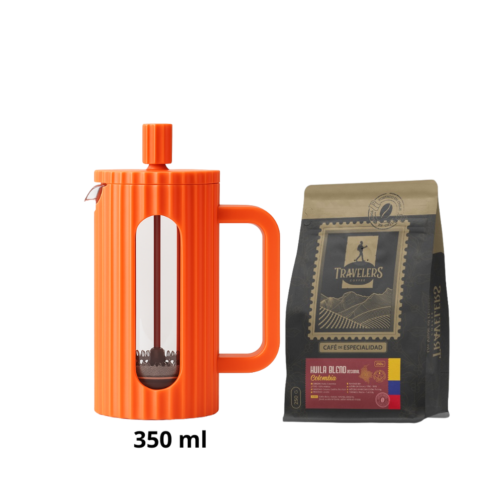 Pack Cafetera Francesa Amalfi 350 ml + Café Colombia Huila 250g