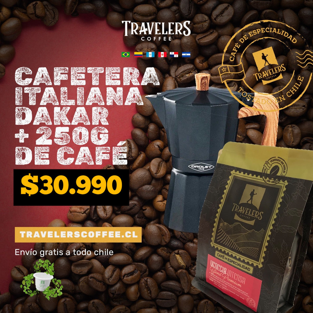 Cafetera Italiana Dakar Capacidad 3 Tazas + 250g Café