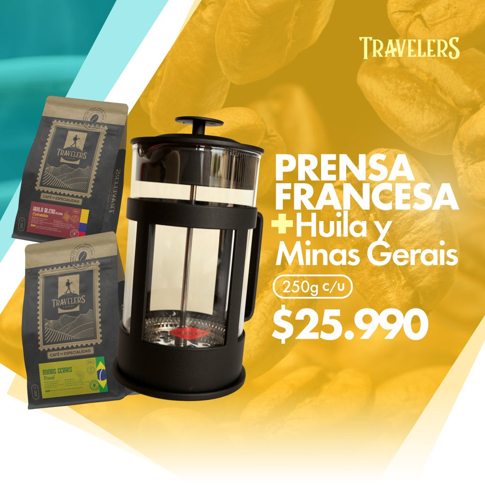 Pack Prensa Francesa + Huila Colombia - Minas Gerais Brasil 250g c/u